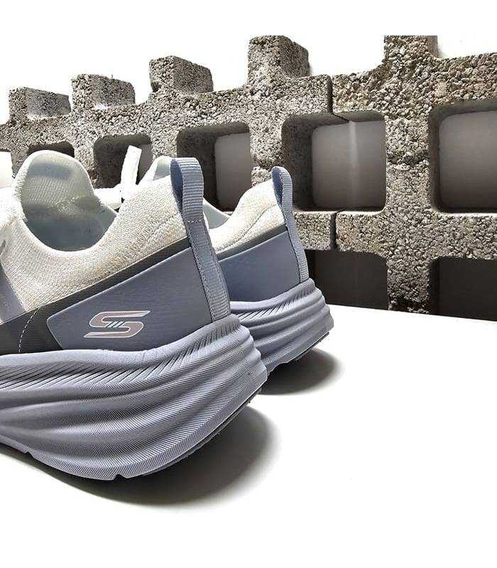 zapatillas deportivas veganas mujer Skechers BOBS blancas, vista trasera