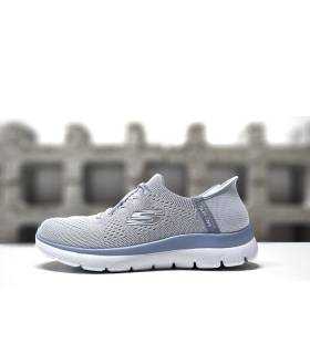 Vista lateral Skechers deportivas verano mujer
