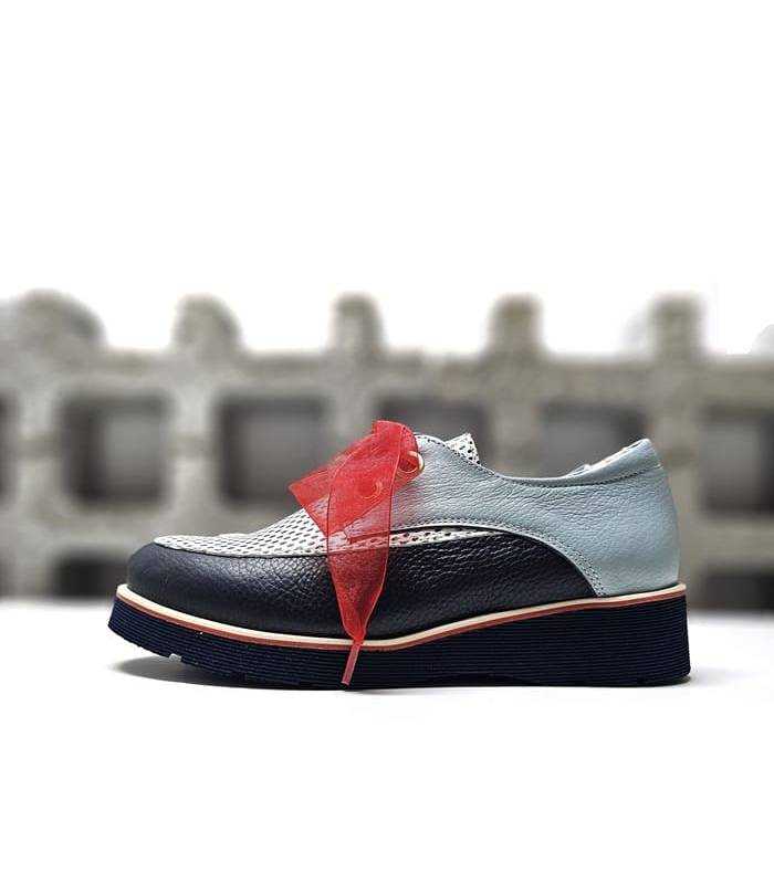 Zapatos mujer cuña calados Nival Pilar vista lateral