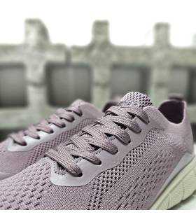 detalle tejido transpirable zapatillas mujer rosas