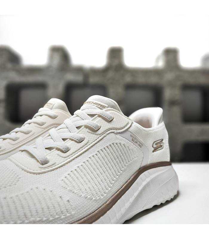 detalle knit Skechers Slip-ins de zapatillas blancas