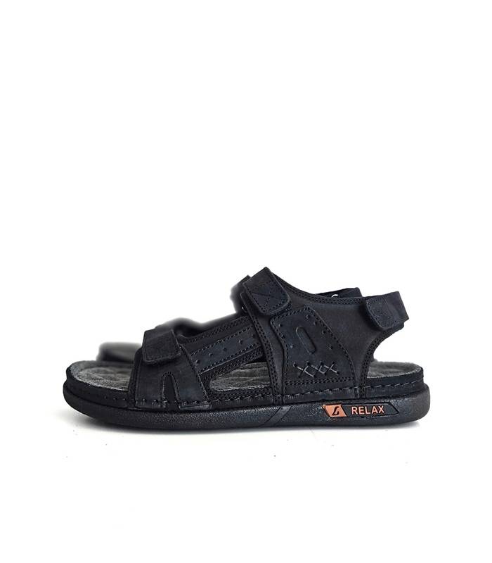 perfil lateral sandalias hombre negras