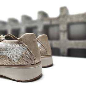 talón piel beige nacarado