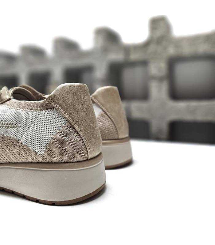 talón piel beige nacarado