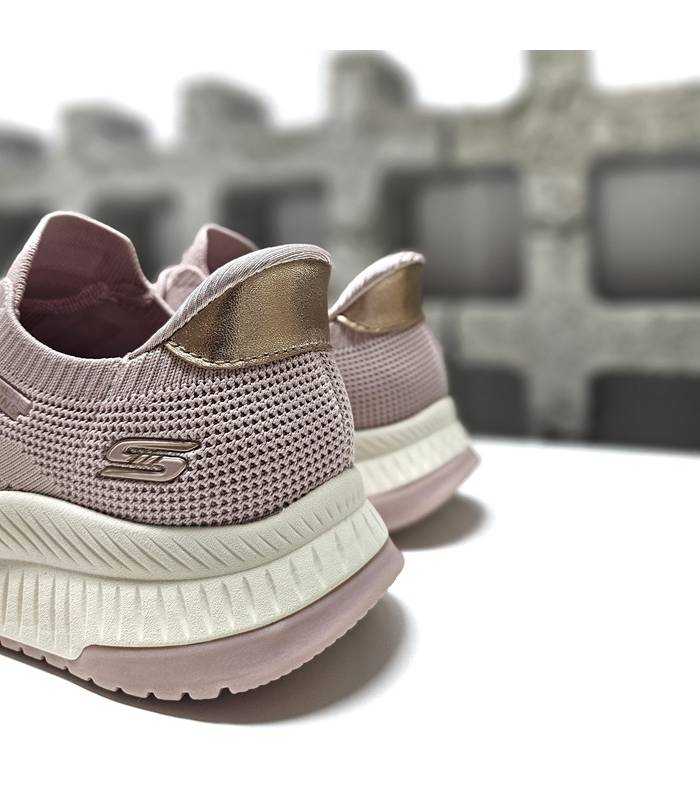 talón con refuerzo de las zapatillas rosas de Skechers