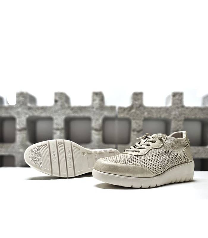 suela ligera cuña beige mujer