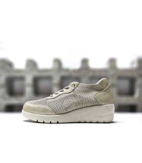 zapatos mujer beige rejilla transpirable