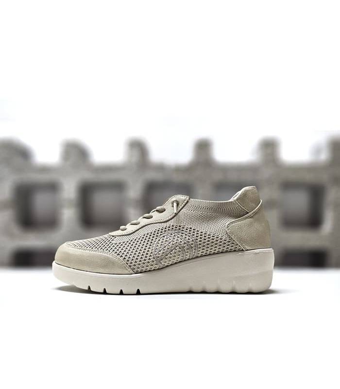 zapatos mujer beige rejilla transpirable
