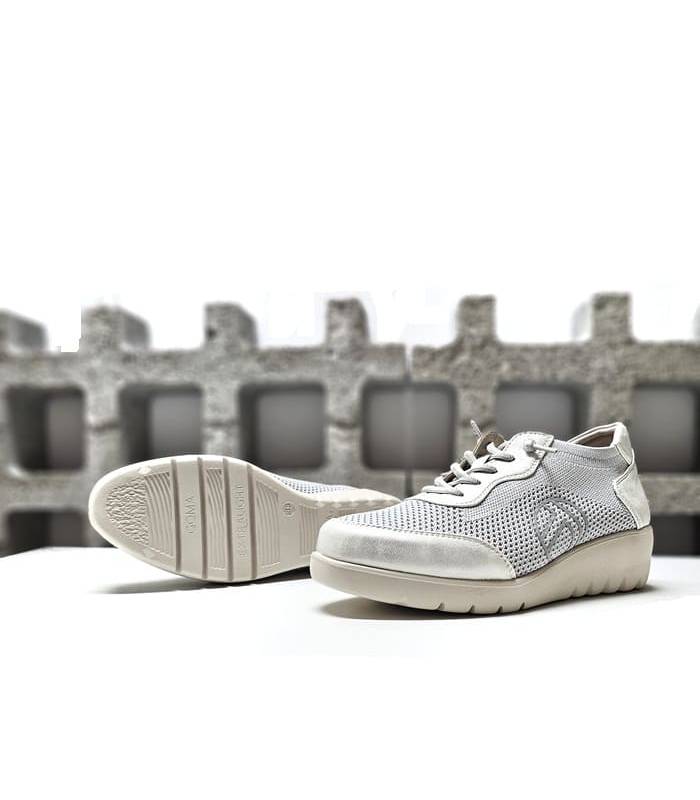 suela flexible gris plata mujer