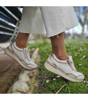 deportivas piel mujer verano beige puestas de rebajas