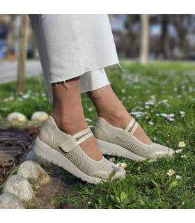 Merceditas confort mujer Treinta’s beige con cuña ligera puestos