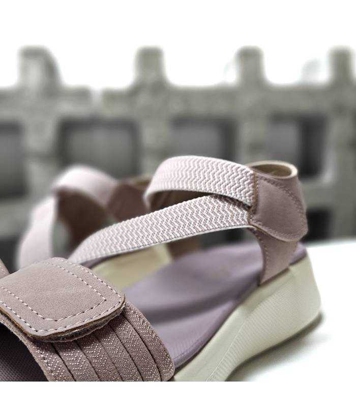 sandalias rosas mujer velcro cómodas Mysoft