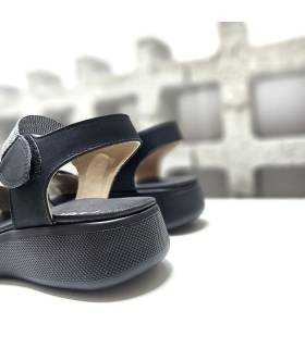 sandalias Mysoft negras mujer 24M362, vista trasera