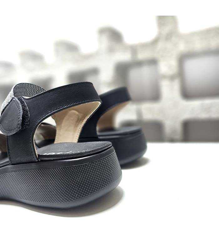 sandalias Mysoft negras mujer 24M362, vista trasera