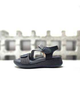 sandalias Mysoft negras cómodas