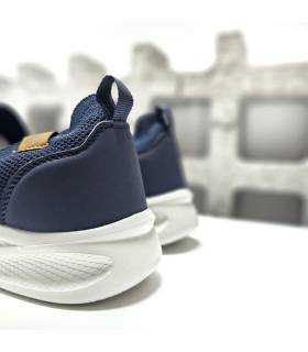 zapatillas tipo mocasín hombre azules, vista trasera