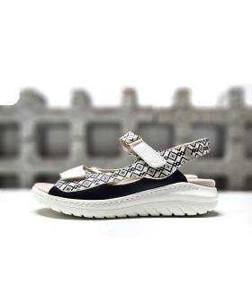 sandalias Comfort Class piel blanco negro mujer