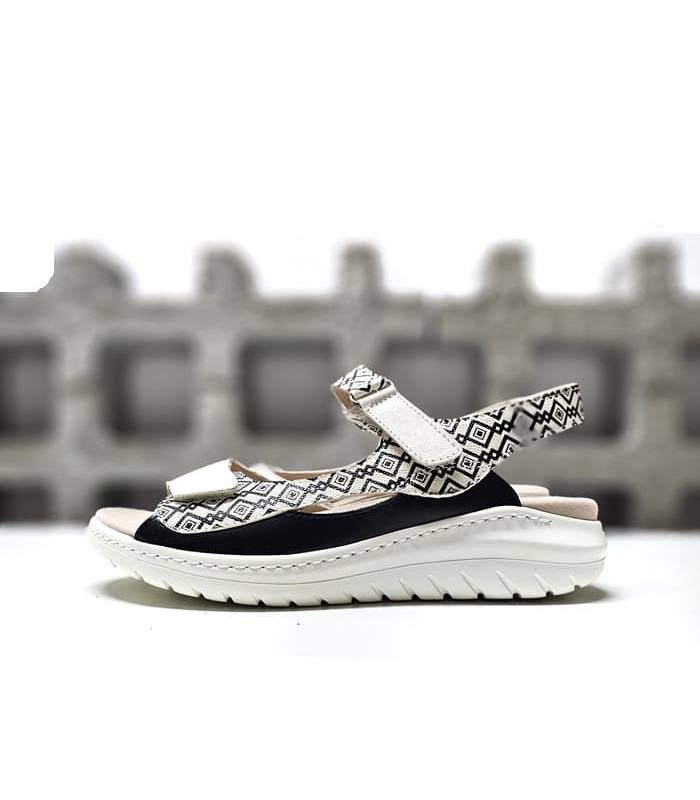 sandalias Comfort Class piel blanco negro mujer