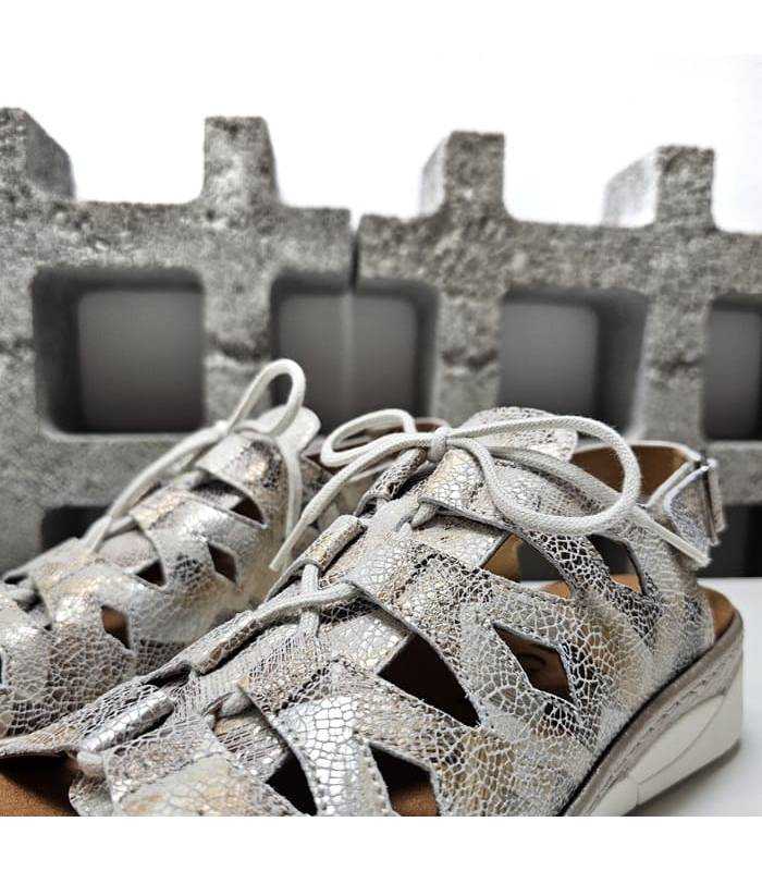 sandalias tonos beige mujer Comfort Class cordones empeine