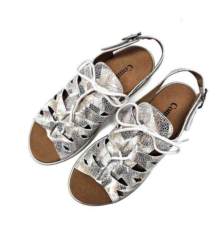 sandalias mujer Comfort Class cordones empeine en tonos beige