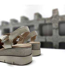 sandalias doradas DChicas cuña cómoda mujer
