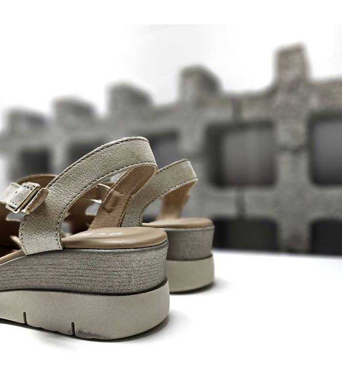 sandalias doradas DChicas cuña cómoda mujer