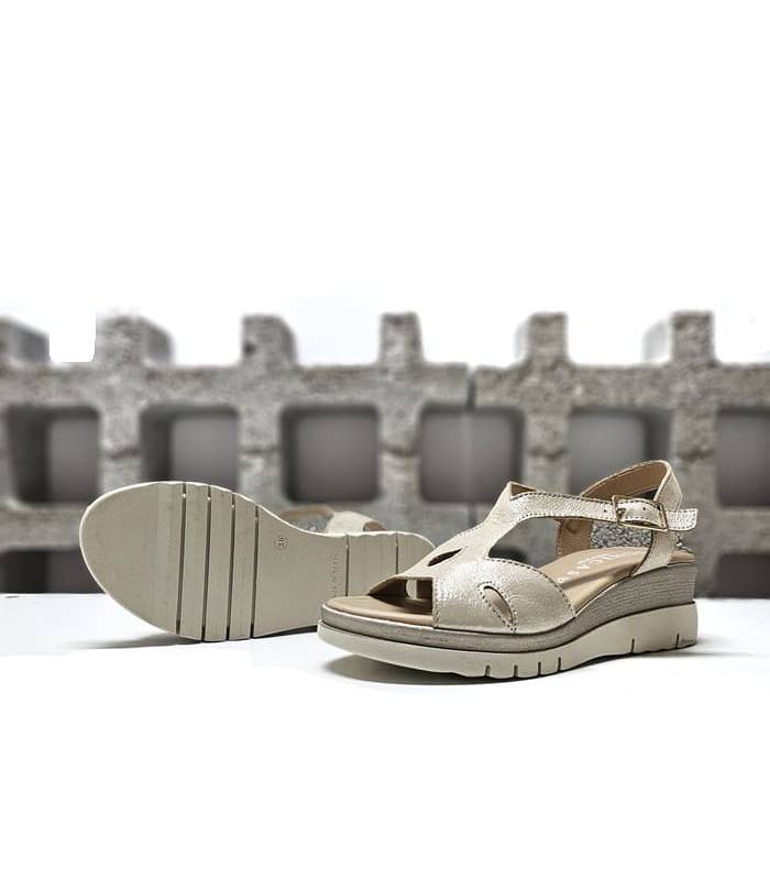sandalias doradas mujer plantilla gel DChicas