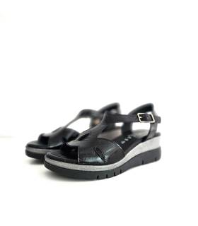 sandalias mujer piel cuña DChicas negra