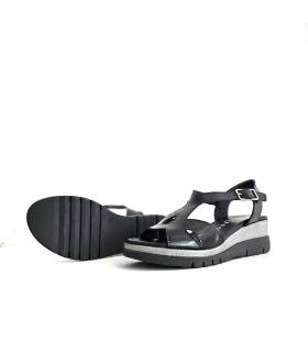sandalias negras mujer plantilla gel DChicas