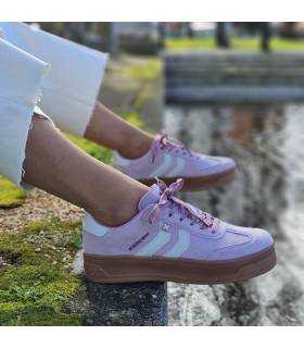 zapatillas Xti mujer rosa suela caramelo puestas