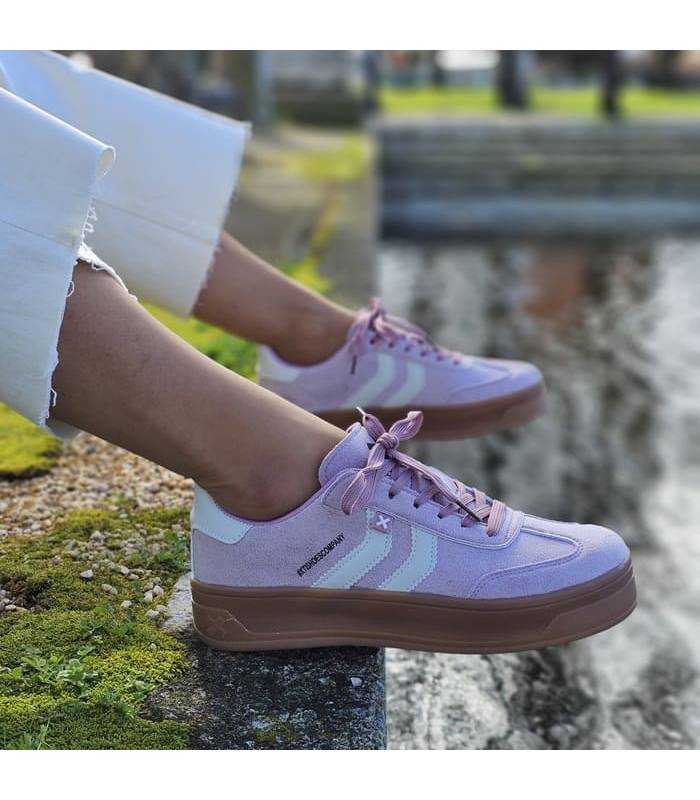 zapatillas Xti mujer rosa suela caramelo puestas
