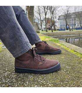 Botas Hombre Lona Serraje Mafer Marrón puestas