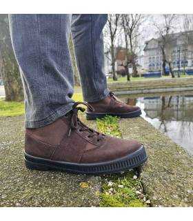 botas hombre lona serraje para trabajar puestas