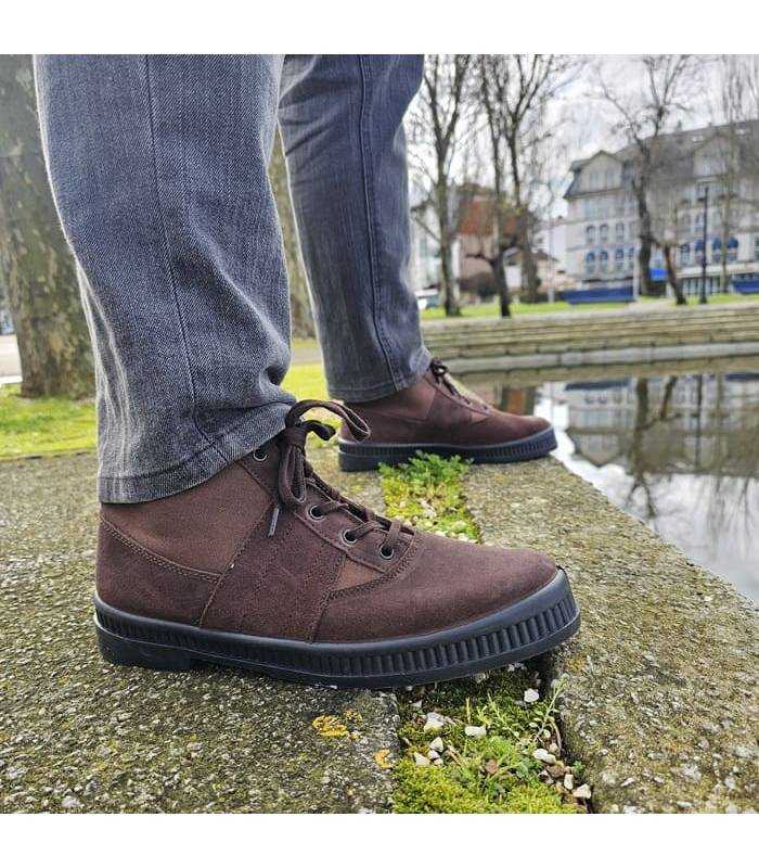 botas hombre lona serraje para trabajar puestas