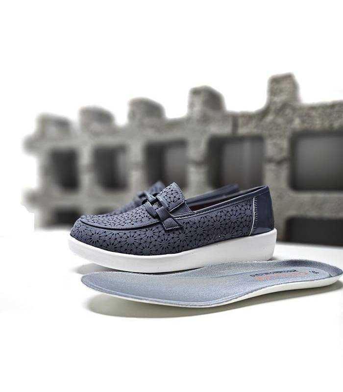 Plantilla extraíble mocasines azules mujer Doctor Cutillas