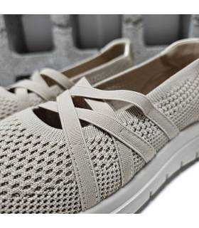 manoletinas deportivas mujer Memory Foam beige