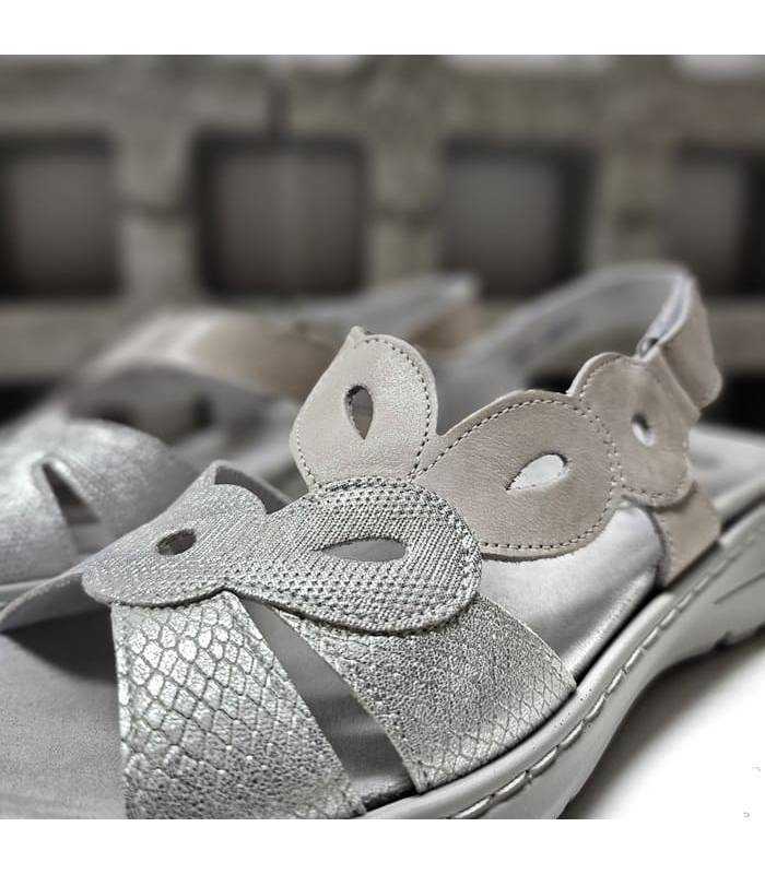 sandalias piel blanca mujer Suave Mit confort