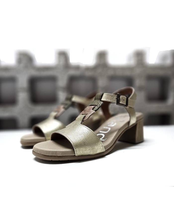 sandalias tacón medio cómodas mujer frontal