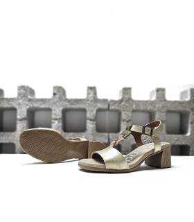 sandalias piel tacón medio mujer suela