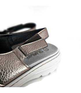 sandalias piel animal print detalle velcro