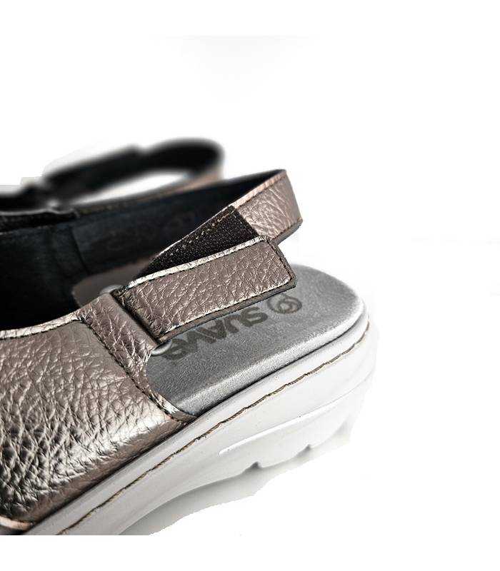 sandalias piel animal print detalle velcro