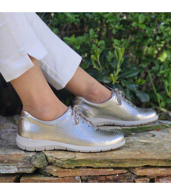 Zapatos cómodos dorados mujer Suave by Leyland puestos de rebajas
