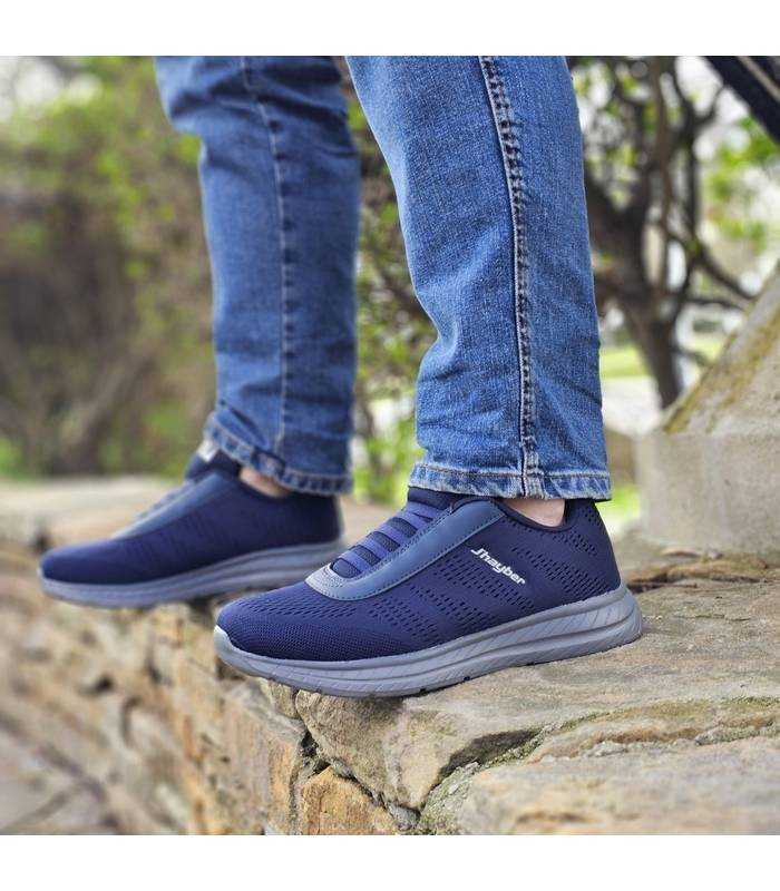 deportivos hombre azules con elasticos empeine de jhayber puestos