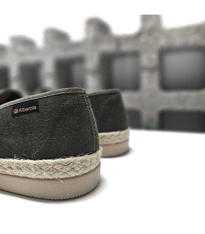 alpargatas casual hombre con esparto verdes trasera