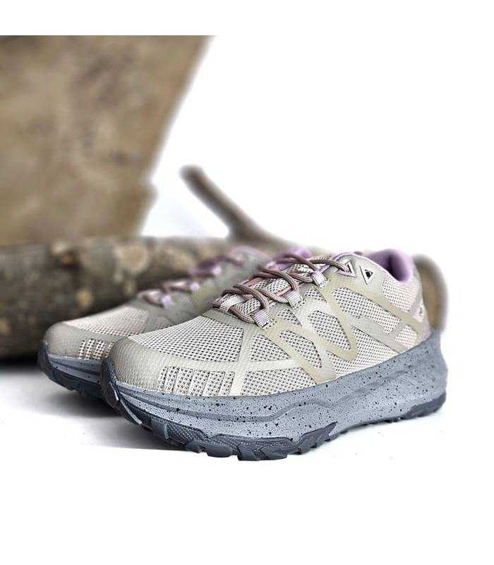 zapatillas senderismo impermeables mujer Elementerre Sooke beige vista lateral