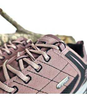 Detalle cordones y tejido zapatillas trekking mujer Élémenterre Sonora impermeables Dryfeet