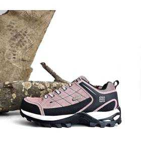 Zapatillas de montaña mujer Élémenterre Sonora rosa vista lateral completa trekking