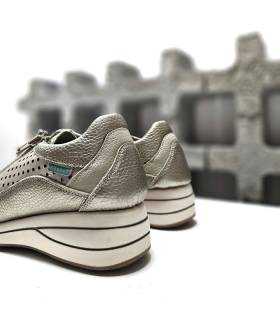 talón zapato cuña mujer Barrefli piel natural fabricado en España