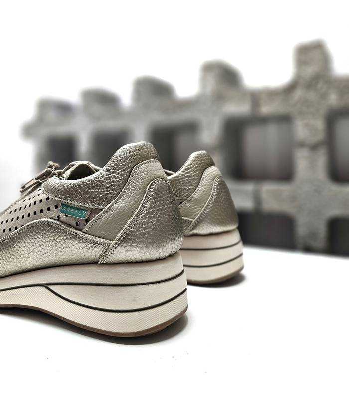 talón zapato cuña mujer Barrefli piel natural fabricado en España