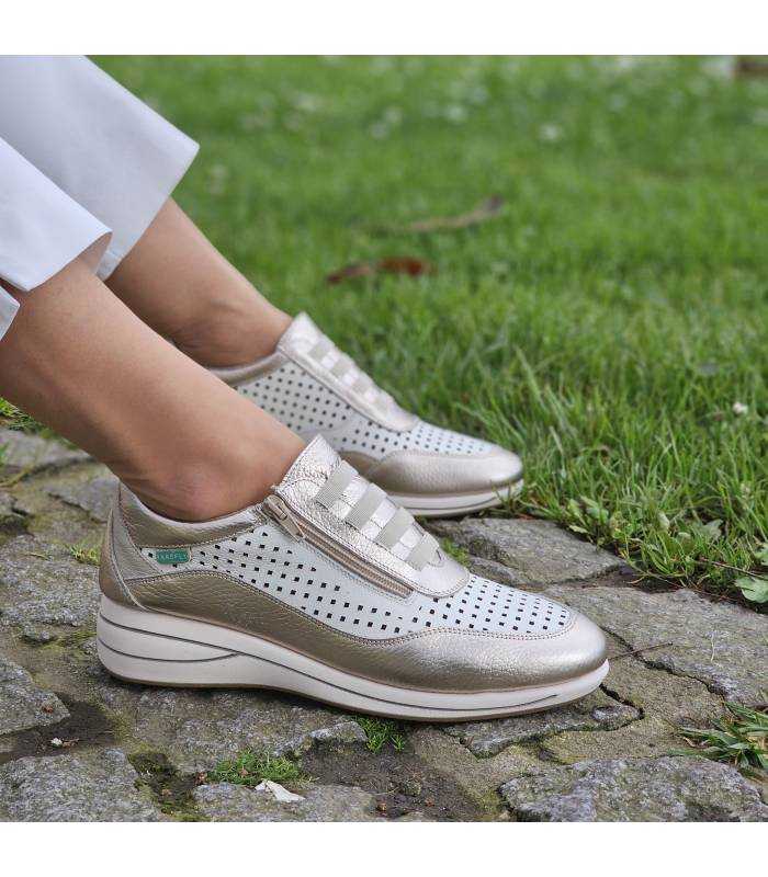 Zapatos cuña verano mujer Barrefli de Leyland en piel puestos